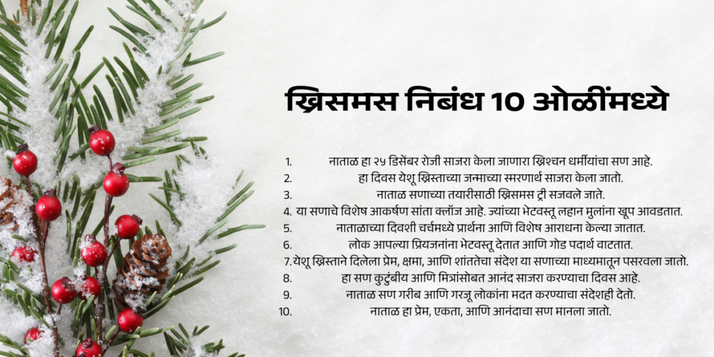 christmas essay in marathi 10 lines 